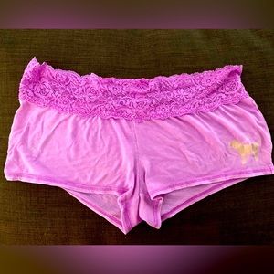 Not for sale. ISO. Victoria’s Secret PINK shorts. Lace top, dog logo. XS or S